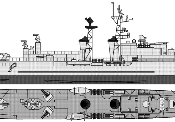 Корабль NMF Dupetit-Thouars D625 [Destroyer] (1960) - чертежи, габариты, рисунки